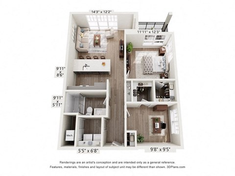 a 3 bedroom floor plan  studio
